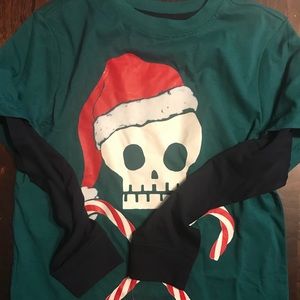 NWT Gymboree Christmas skull shirt